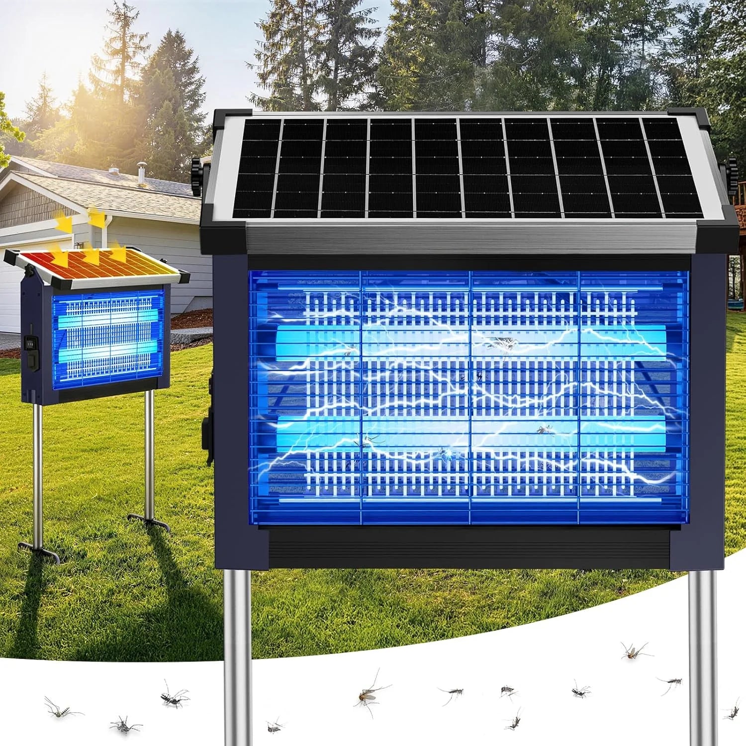 Discount Solar Bug Zapper Outdoor, 4500V Solar Mosquito Zapper for Outdoor & Indoor, 1/2 Acre Coverage Cordless Rechargeable - Image 3