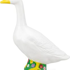 Discount 23 Inch Large Porch Goose Statue, PE Plastic Outdoor Goose Decor for Lawn