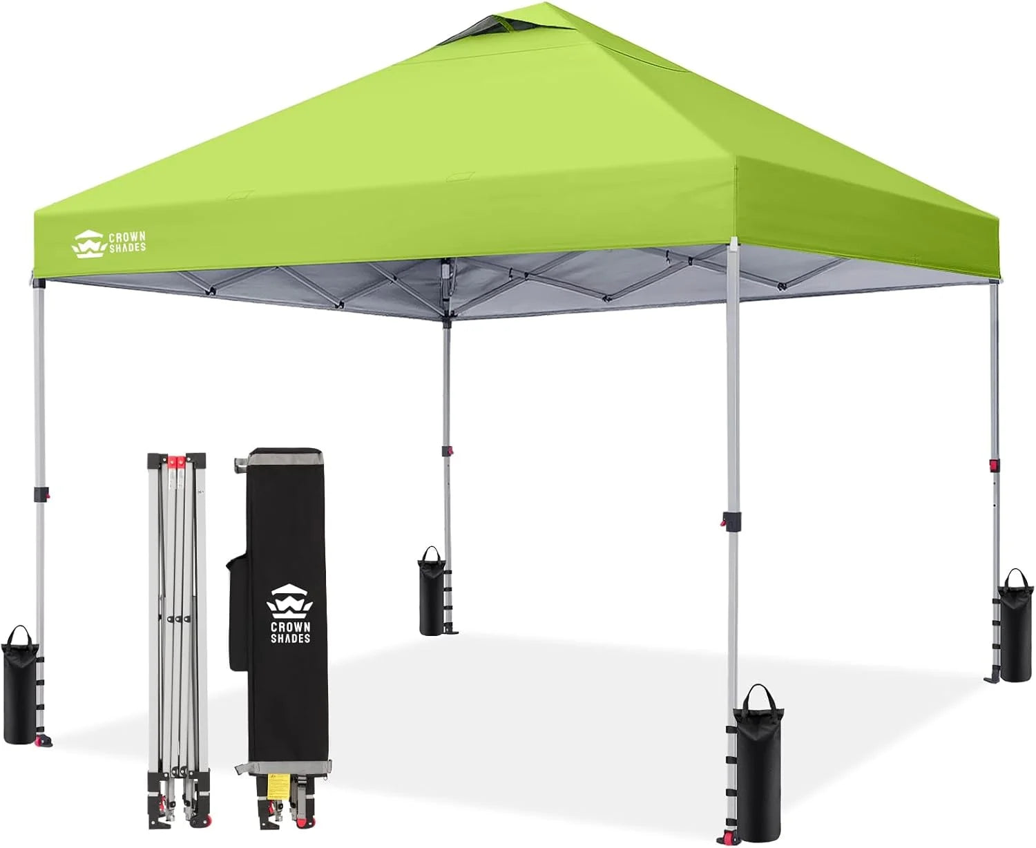 Discount CROWN SHADES 10×10 Pop Up Canopy, Patented CenterLok One Push Tent Canopy, 8 Stakes, 4 Ropes (10×10 - Image 9