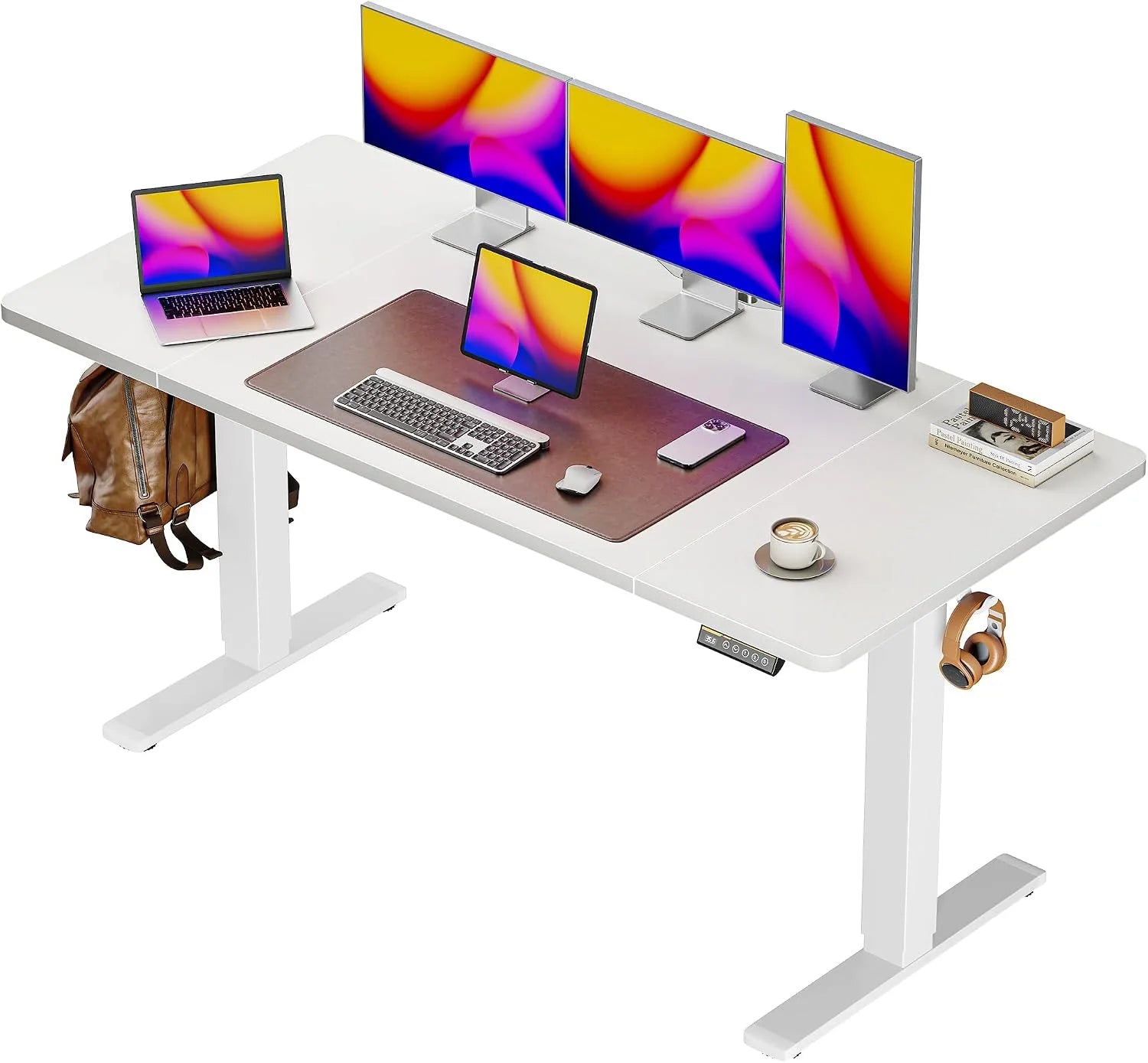Discount 55 x 28 Large Electric Standing Desk, Height Adjustable Computer Desk, 27.6 Deep Desktop - Image 18