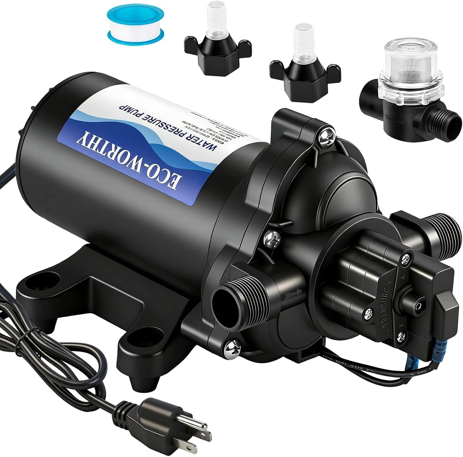 Lumi Discount 33-Series Industrial Water Pressure Pump 110V AC 4.0GPM 50PSI RV Fresh Water Diaphragm Pump include Garden - Image 7