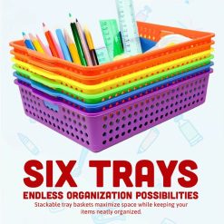 Alternative view of Discount Colorful Plastic Classroom Storage Bins 13.75 X 10.25 for Organizing A4 Papers Trays, Turn In Containers