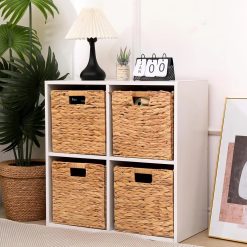Alternative view of Discount Storage Basket Set of 2 Foldable Hyacinth Storage Box, Handmade Woven Basket for Closet, Shelf Organization
