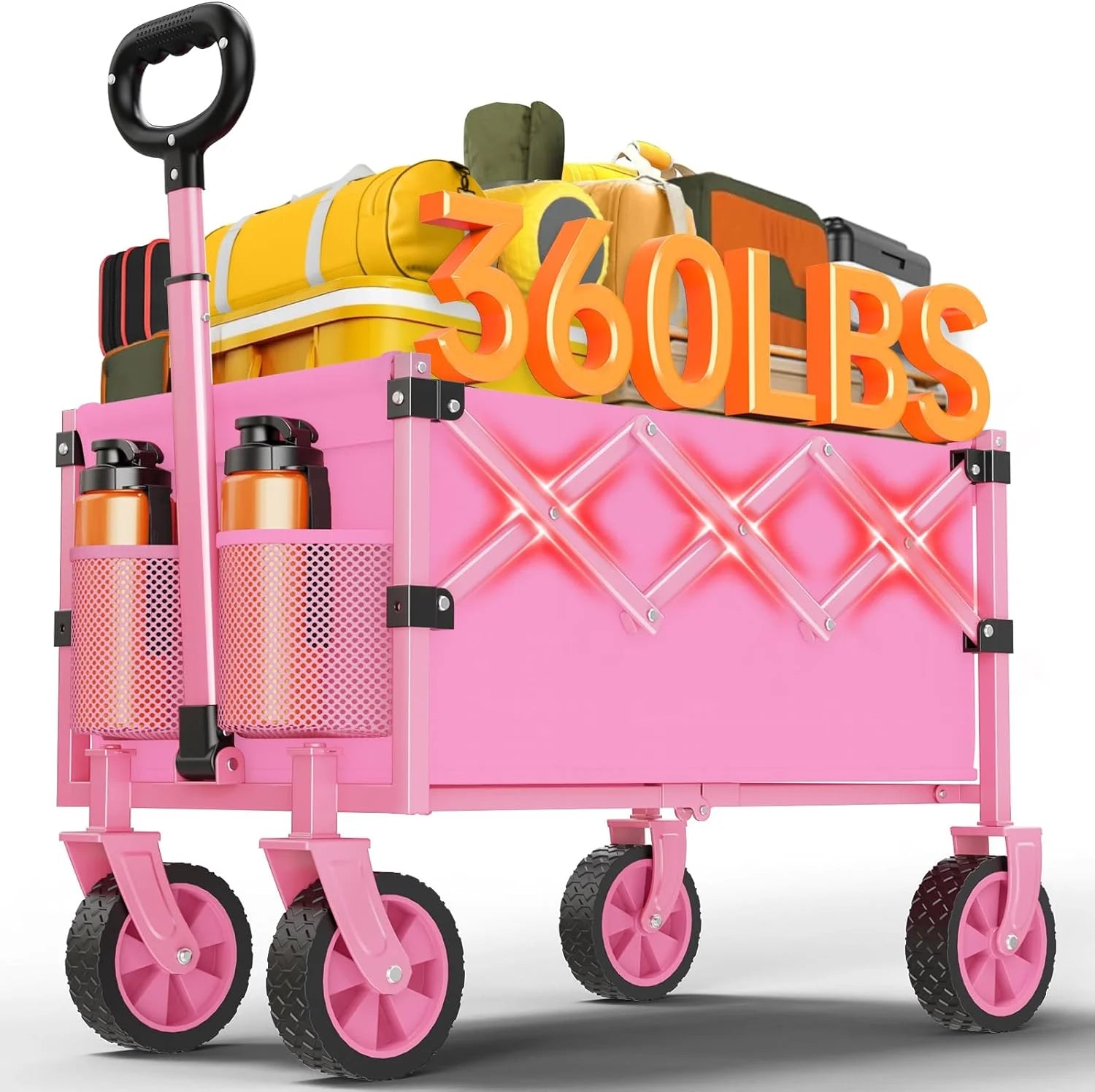 Discount Wagons Carts Foldable, 360LBS Folding Heavy Duty Wagon with Wheels