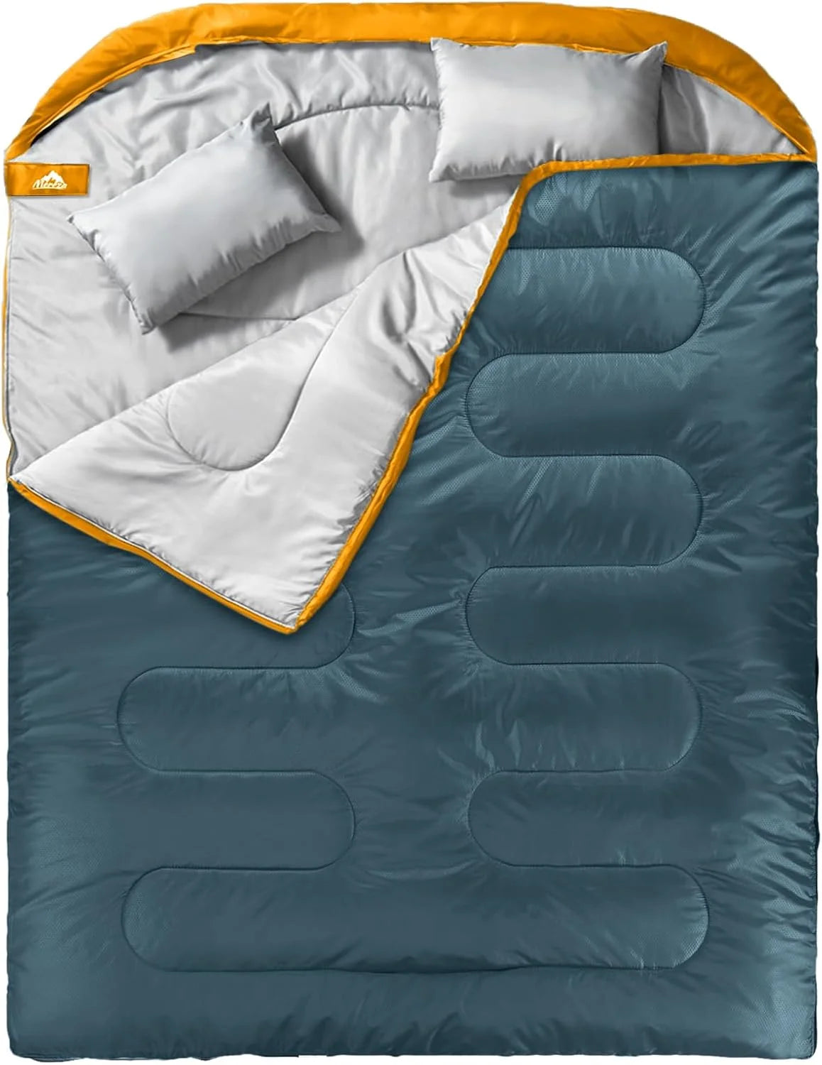 Discount MEREZA Double Sleeping Bag for Adults Mens with Pillow, XL Queen Size Two Person Sleeping Bag for All Season Camping - Image 5