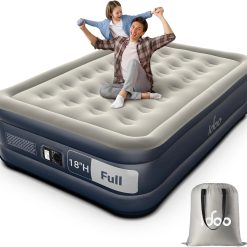 Alternative view of Discount Queen Air Mattress with Built in Pump, 18 Raised Comfort Inflatable Blow up Mattress, Upgraded Support Structure