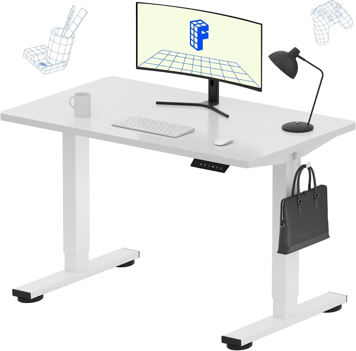 Lumi Discount FLEXISPOT EN1 One-Piece Standing Desk, Electric Adjustable with 4 Memory Presets, 176 LBS Capacity, 48x24 Black - Image 18