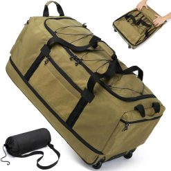 Lumi Discount Laripwit Collapsible Duffle Bag with Wheels 130-170L Extra Large Expandable Travel Duffel Bag for Men Women Heavy Duty