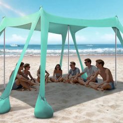 Alternative view of Lumi Discount Beach Tent, Beach Canopy UPF50+ UV Protection, 10x10ft Beach Shade Sun Shelter with 8 Sandbags