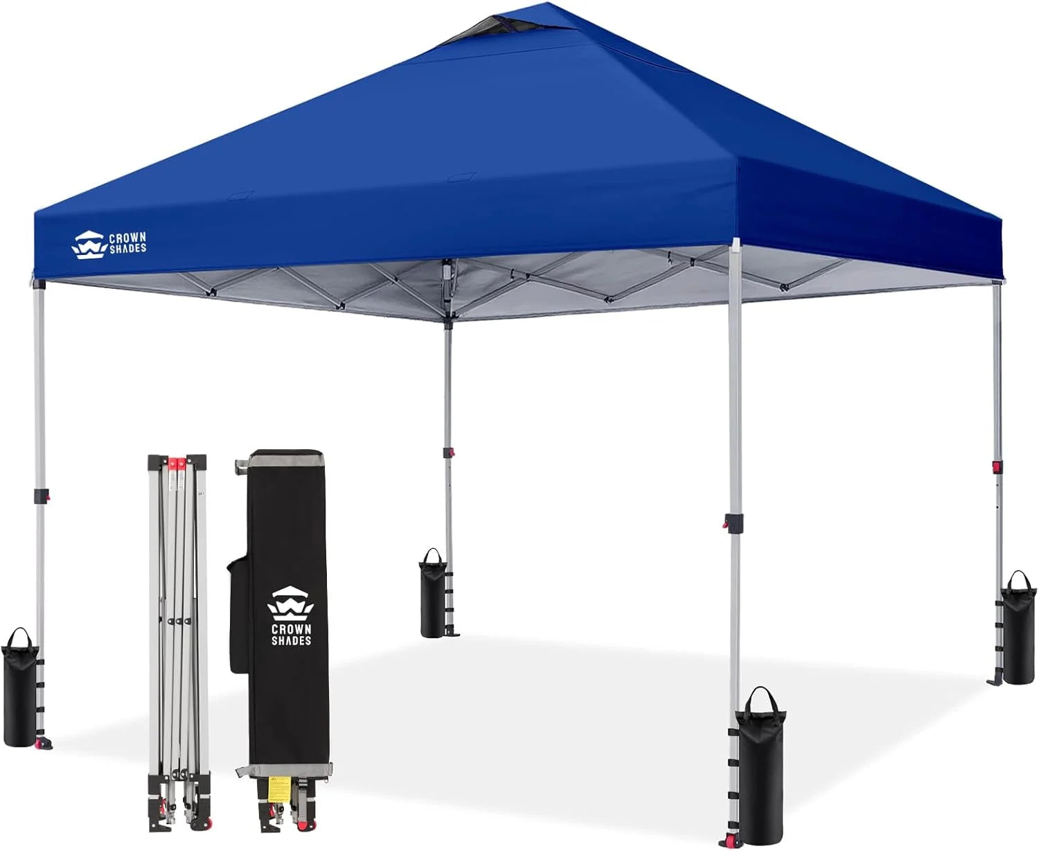 Discount CROWN SHADES 10×10 Pop Up Canopy, Patented CenterLok One Push Tent Canopy, 8 Stakes, 4 Ropes (10×10 - Image 28