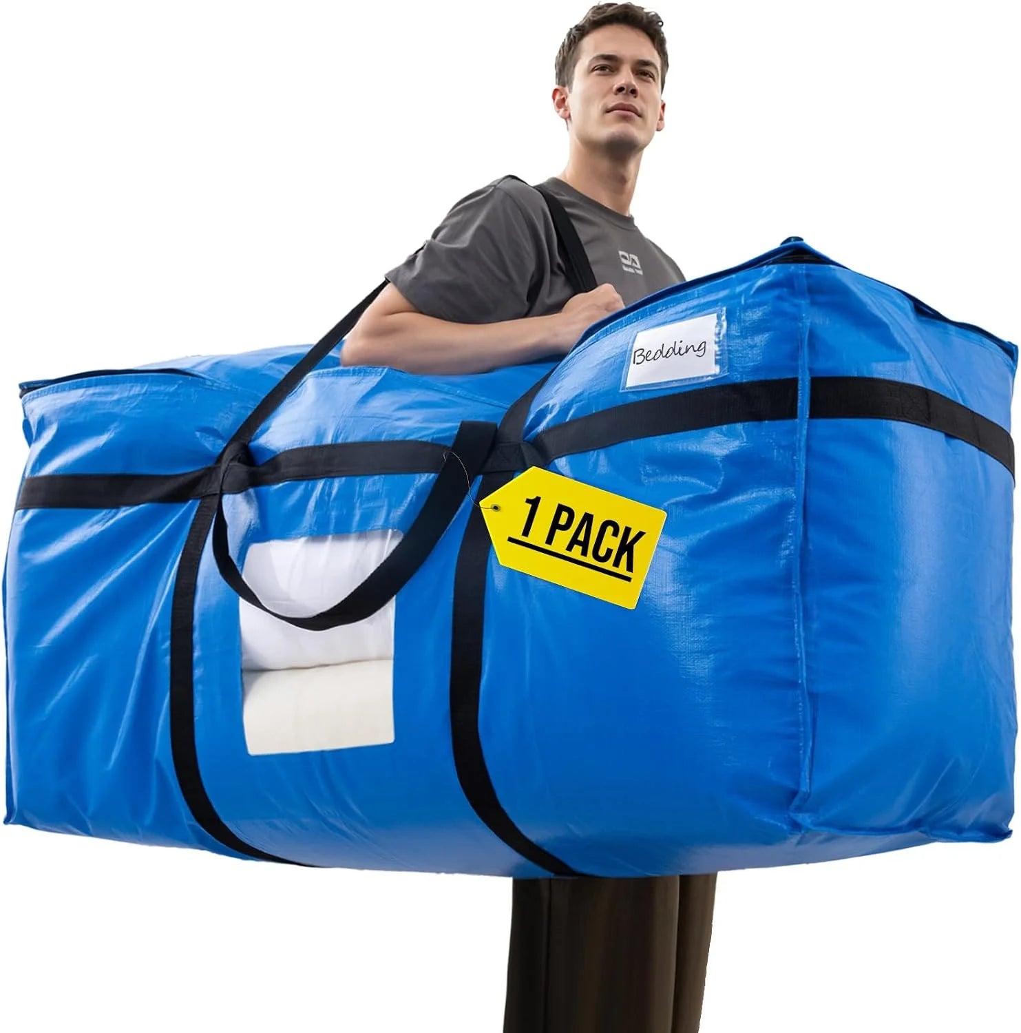 Discount TAILI 2 Pack 69 Gallon Extra Large Storage Bags with Visible Window,Blue - Image 3