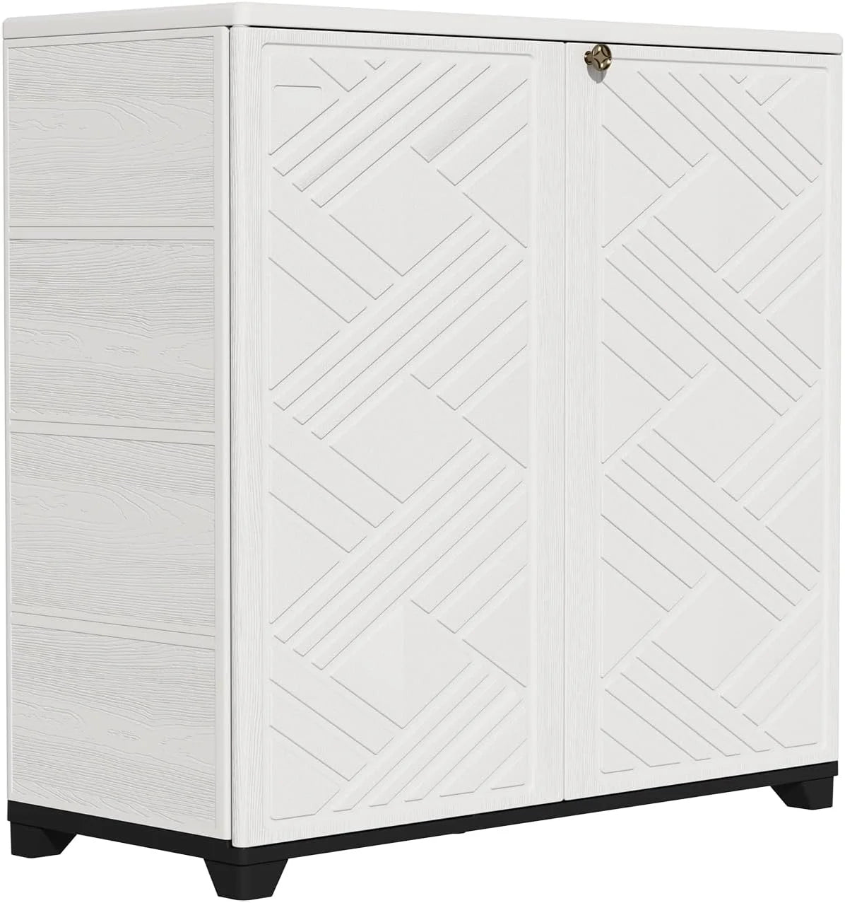 Lumi Discount Indoor/Outdoor Storage Cabinet Waterproof, 34x15x34 Plastic Outdoor Storage Box for Garden Balcony Bathroom