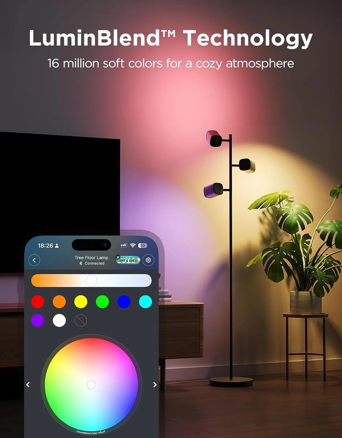 Discount Tree Floor Lamp with 3 Rotatable Lights - Image 3