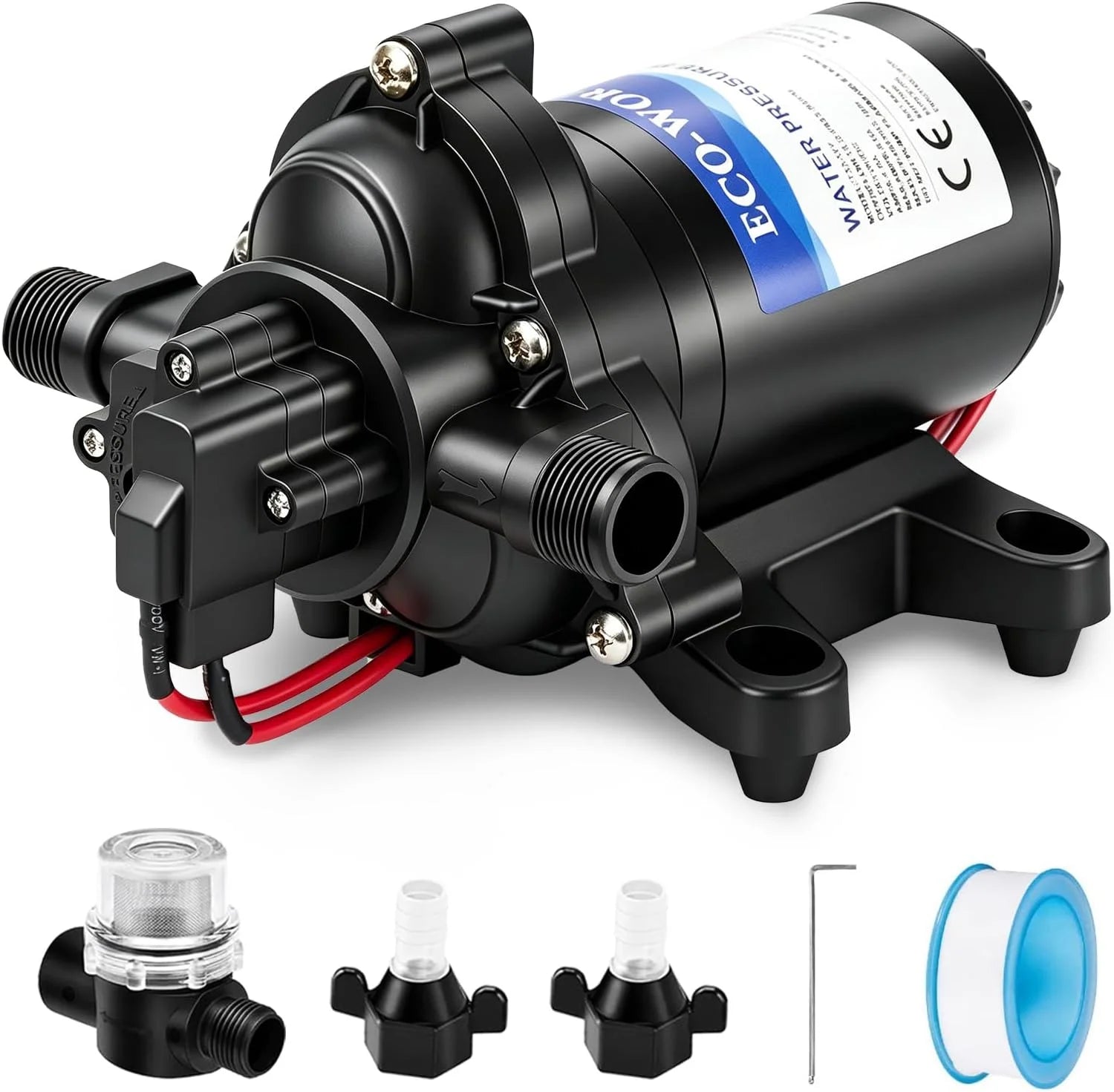 Lumi Discount 33-Series Industrial Water Pressure Pump 110V AC 4.0GPM 50PSI RV Fresh Water Diaphragm Pump include Garden - Image 2