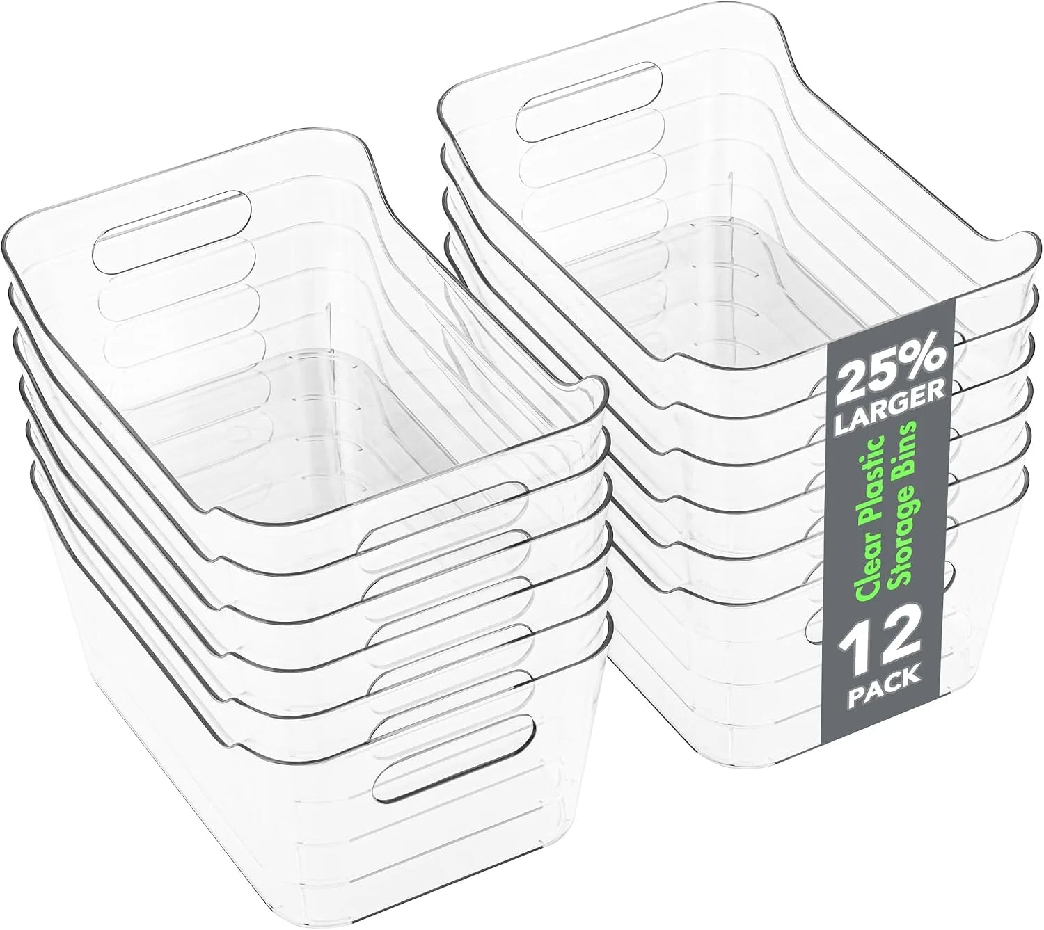 Discount Plastic Storage Bins, Multi-Use Organizer Bins, Pantry Organizer, Clear Storage Containers for Home
