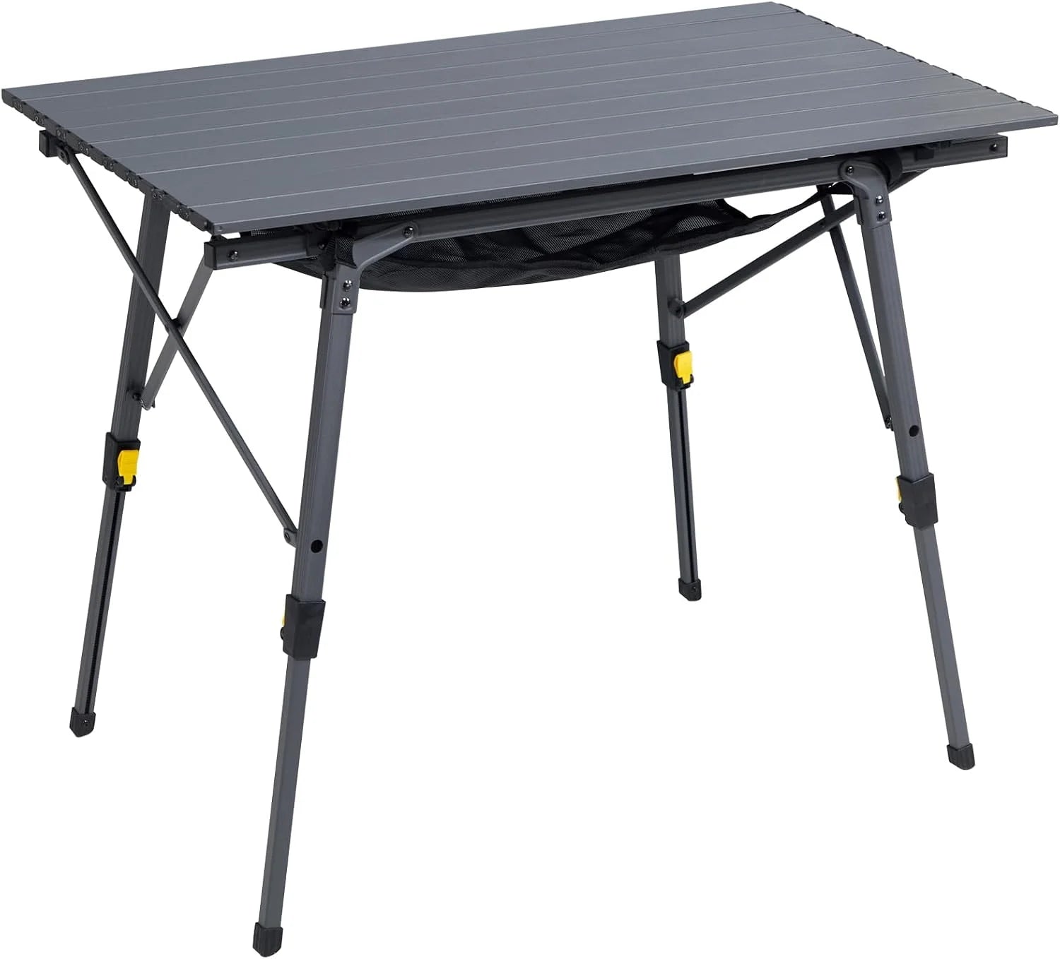 Lumi Discount Outdoor Folding Portable Picnic Camping Table with Adjustable Height Aluminum Roll Up Table Top Mesh Layer - Image 2