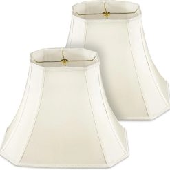 Alternative view of Discount Set of 2 Bell Lamp Shade 6.25 x 8 Top 11 x 16 Bottom 12 High (Spider) Rectangle Cut Square Replacement