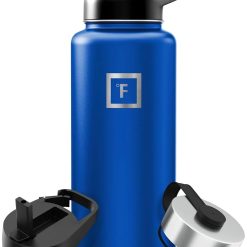 Lumi Discount FLASK 32 oz Wide Mouth Water Bottle with 3 Lids