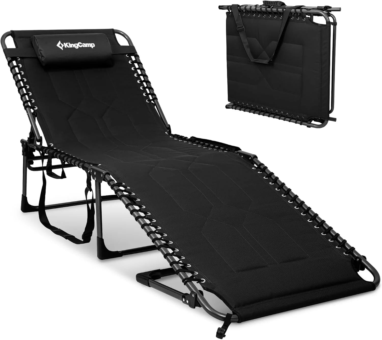 Lumi Discount Oversized Tanning Chair, Extra-Wide Padded Folding Chase Lounge Chairs Portable Adjustable 5-Position 440lbs - Image 7