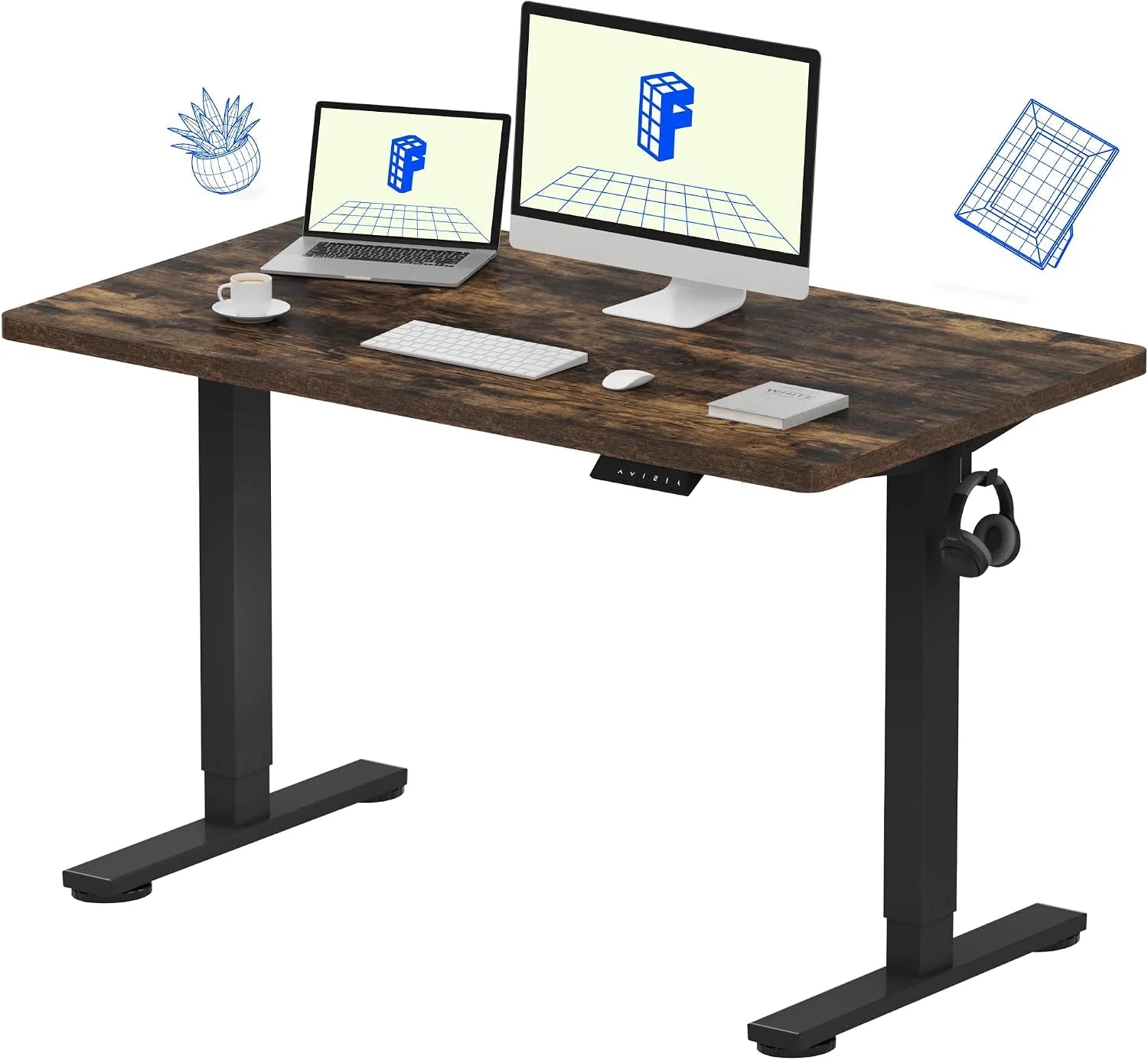 Lumi Discount FLEXISPOT EN1 One-Piece Standing Desk, Electric Adjustable with 4 Memory Presets, 176 LBS Capacity, 48x24 Black - Image 31