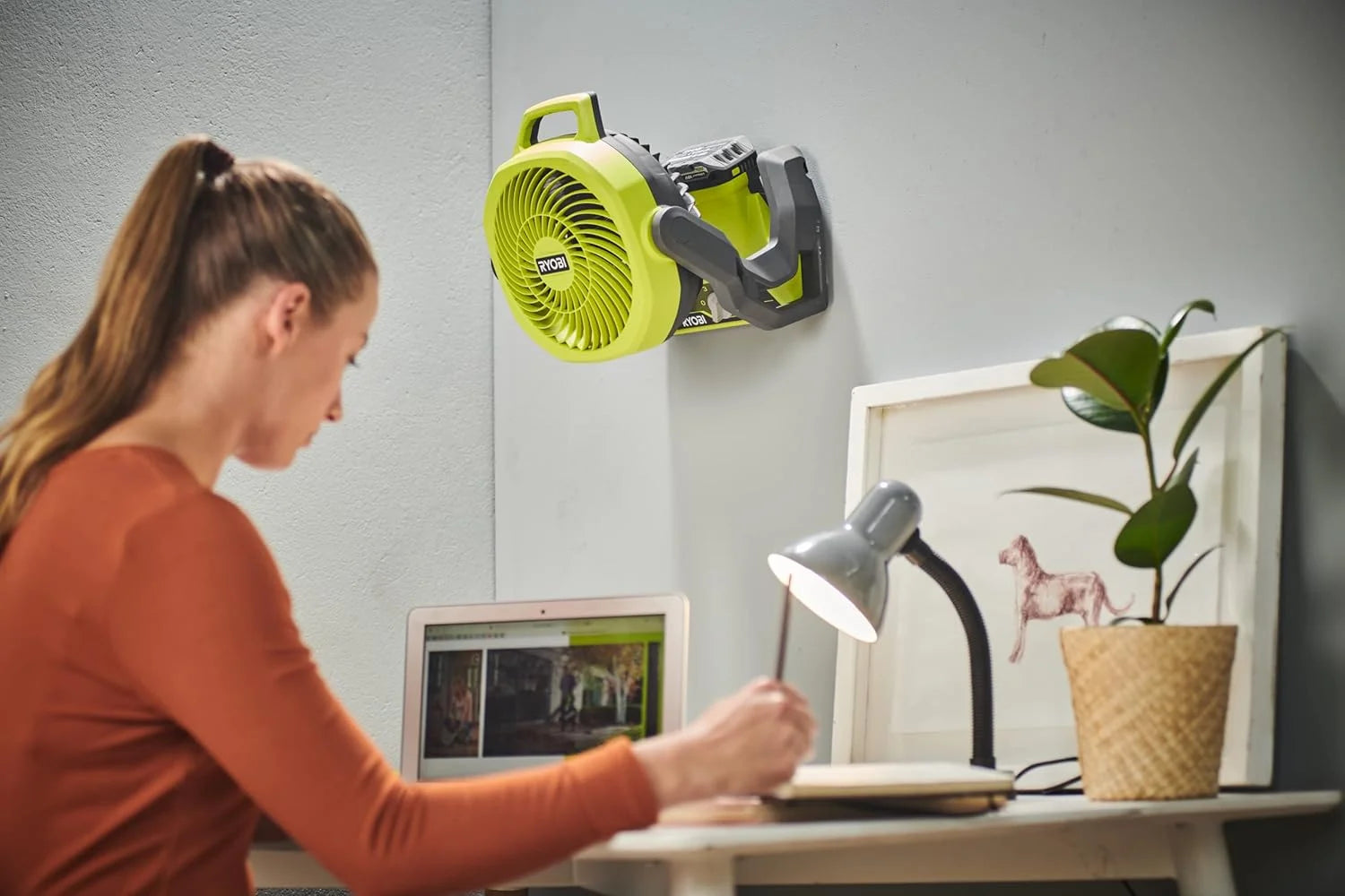 Lumi Discount RF18-0 18V ONE+ Cordless 3-Speed Whisper Fan (Bare Tool), Hyper Green, PCL811B - Image 3