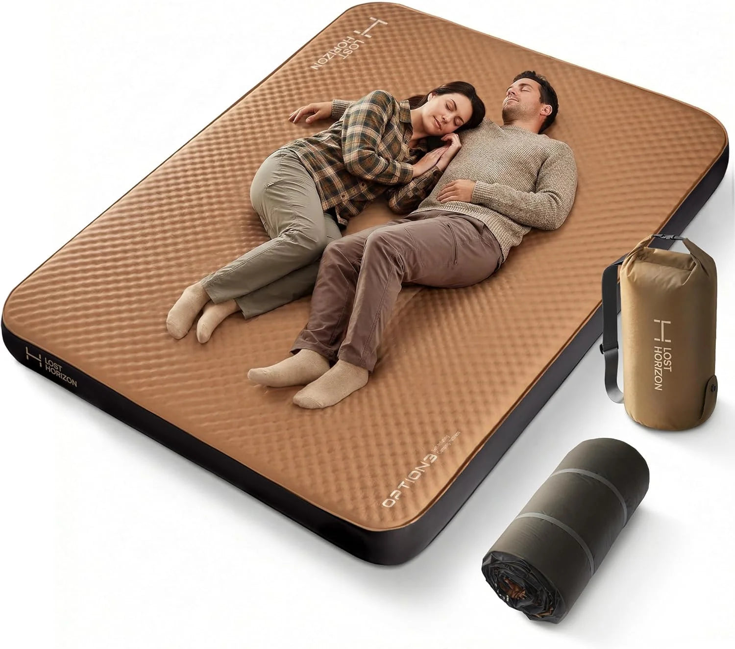 Lumi Discount Lost Horizon Air & Foam Camping Mattress, Self-Inflating Sleeping Pad, 4.5 Thick, with Pump Sack, R13 Insulation - Image 6