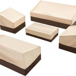 Lumi Discount loriano Patio Furniture Cover Set, 5 Piece Outdoor Furniture Cover Waterproof, 600D Heavy Duty Lawn Patio Set Covers