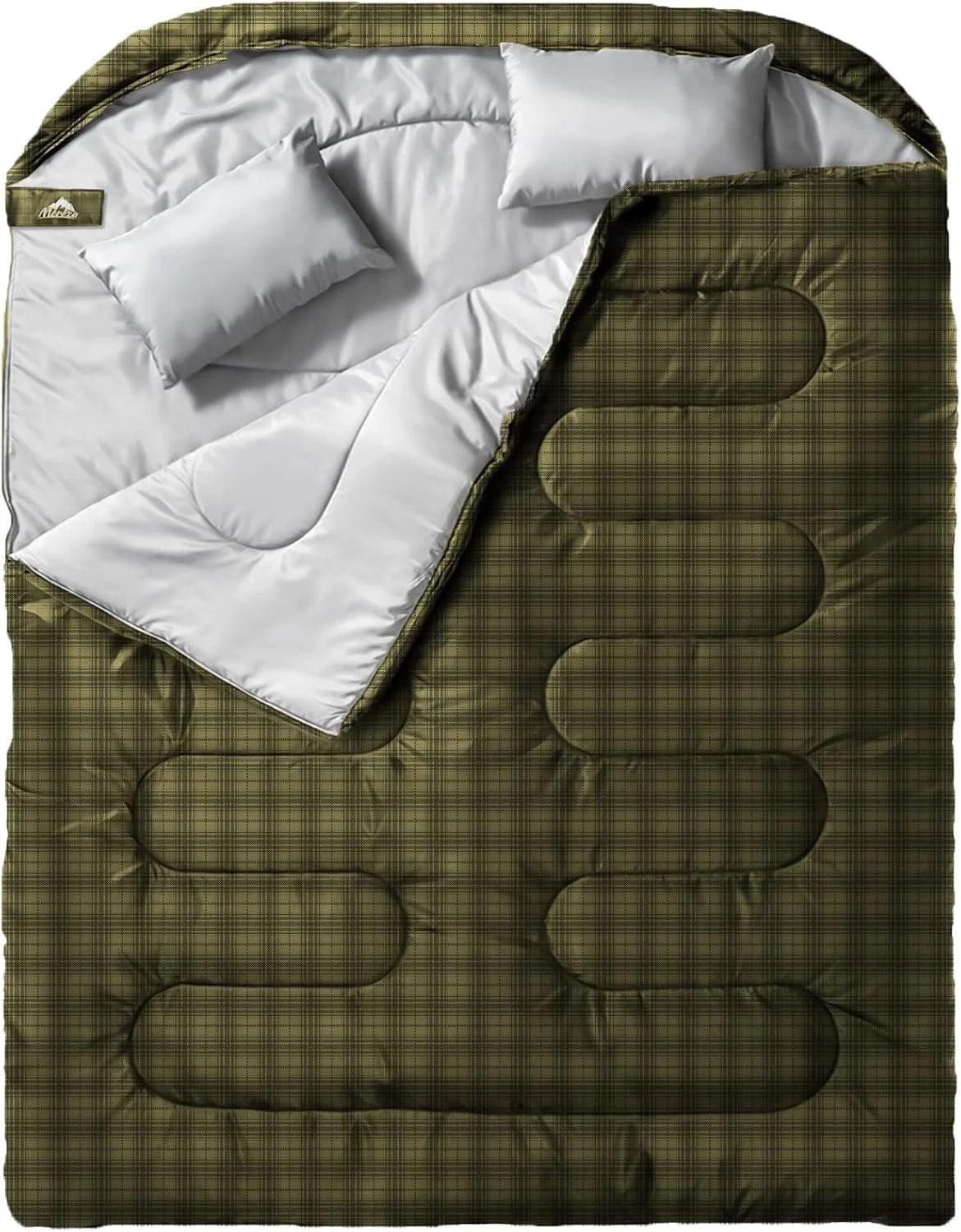 Discount MEREZA Double Sleeping Bag for Adults Mens with Pillow, XL Queen Size Two Person Sleeping Bag for All Season Camping - Image 7
