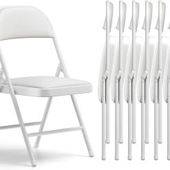 Alternative view of Lumi Discount CHANGES Folding Chair 4 Pack, Comfy PU Leather Padded Folding Chairs for Outside and Indoor