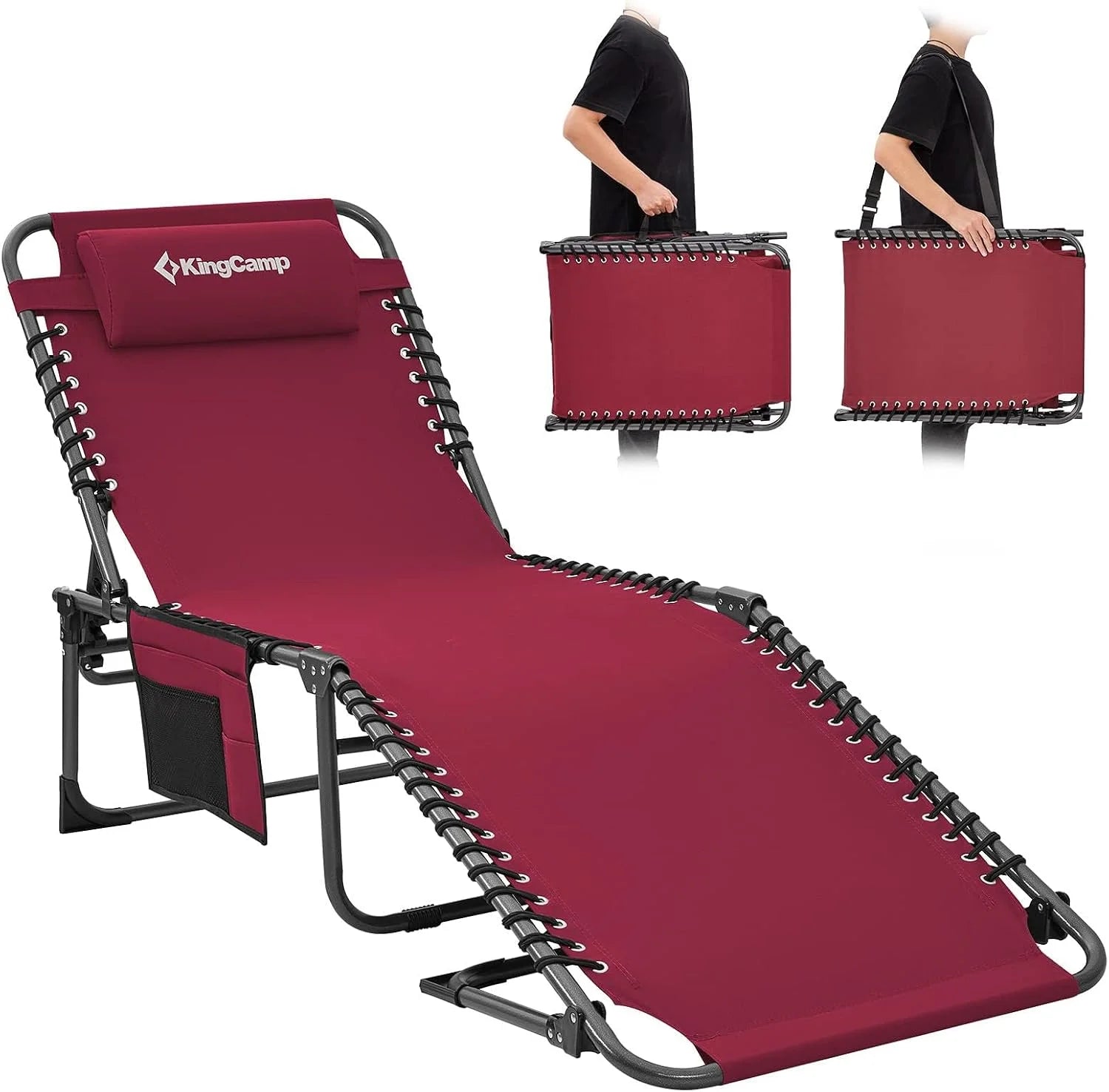 Lumi Discount Lounge Chair with face Hole & Canopy Shade, 400LBS Folding Portable Tanning Chair with face Hole - Image 4