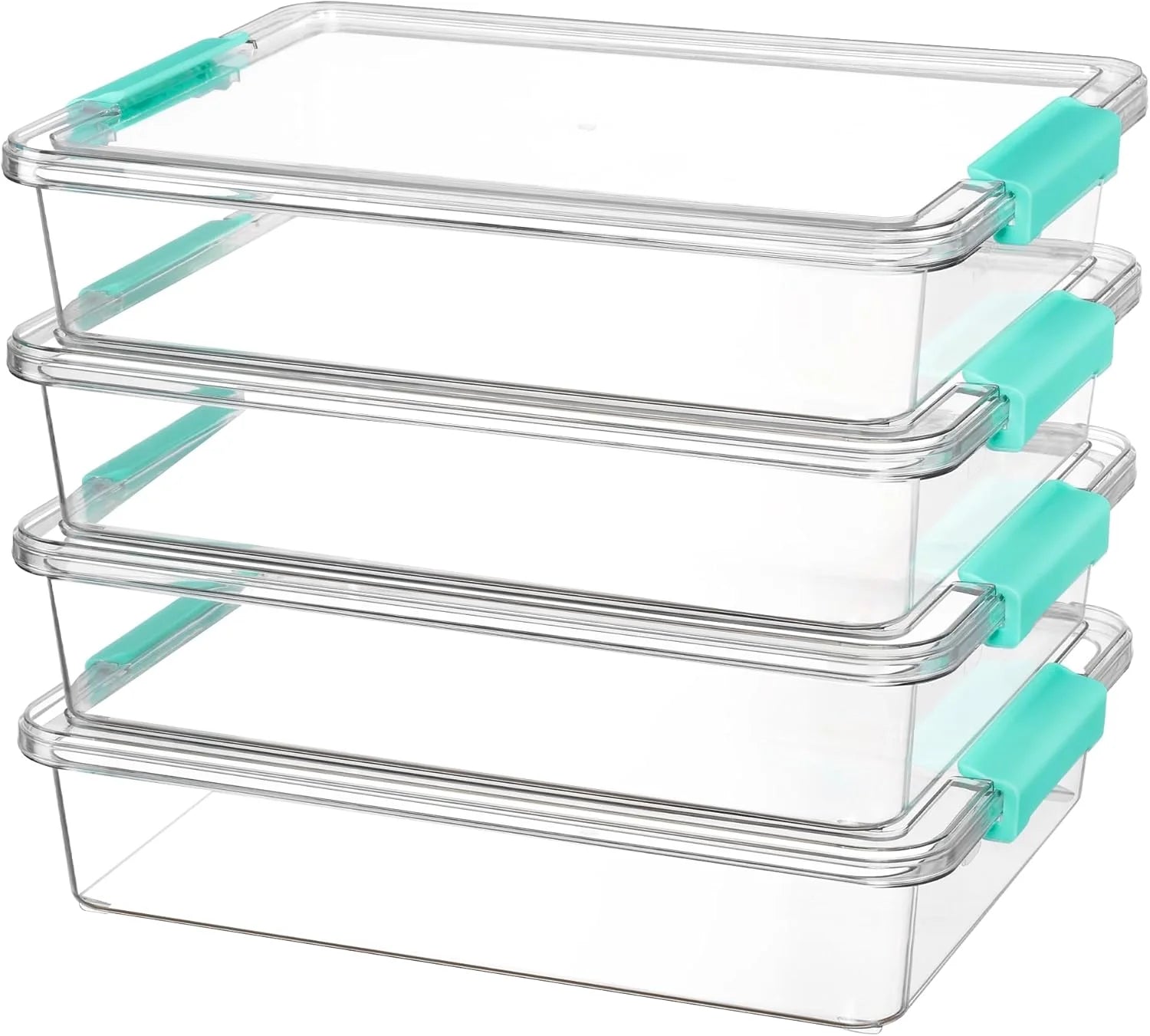 Discount 4 Pack 6 Qt Plastic Storage Bins with Lids, Clear Sensory Bins, Stackable Containers for Organizing School - Image 5