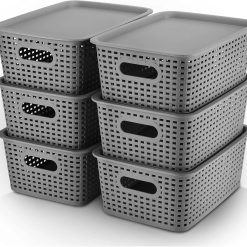 Alternative view of Discount Storage Bins Plastic Storage Baskets With Lid Small Baskets for Organizing Stackable Storage Container Organizer