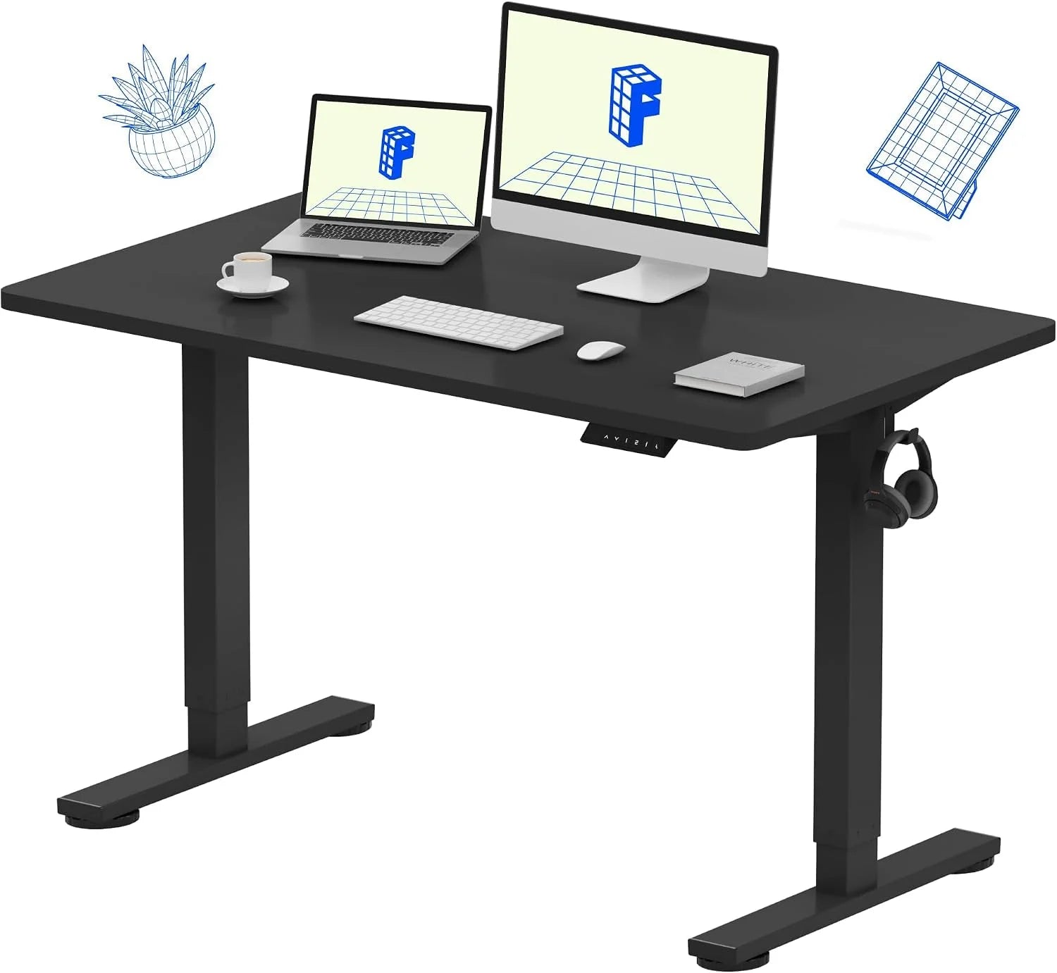 Lumi Discount FLEXISPOT EN1 One-Piece Standing Desk, Electric Adjustable with 4 Memory Presets, 176 LBS Capacity, 48x24 Black - Image 22
