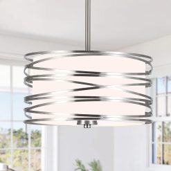 Alternative view of Discount 12.6” Farmhouse Chandeliers for Dining Room, 3-Light Industrial Metal Hanging Light Fixture