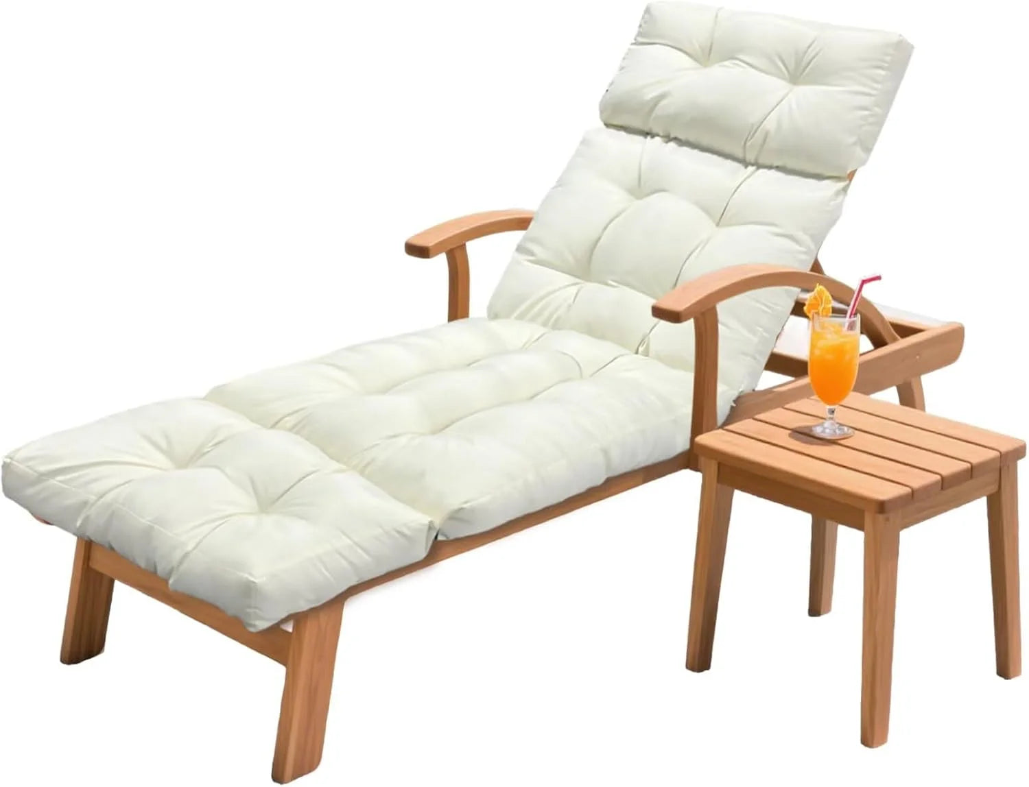 Lumi Discount HCyopin Outdoor Chaise Lounge Chair Cushion 75.1 x 23.6 x 4.7in, Waterproof Replacement Cotton Patio Thickened Pool Lounge Chair Cushion - Image 10