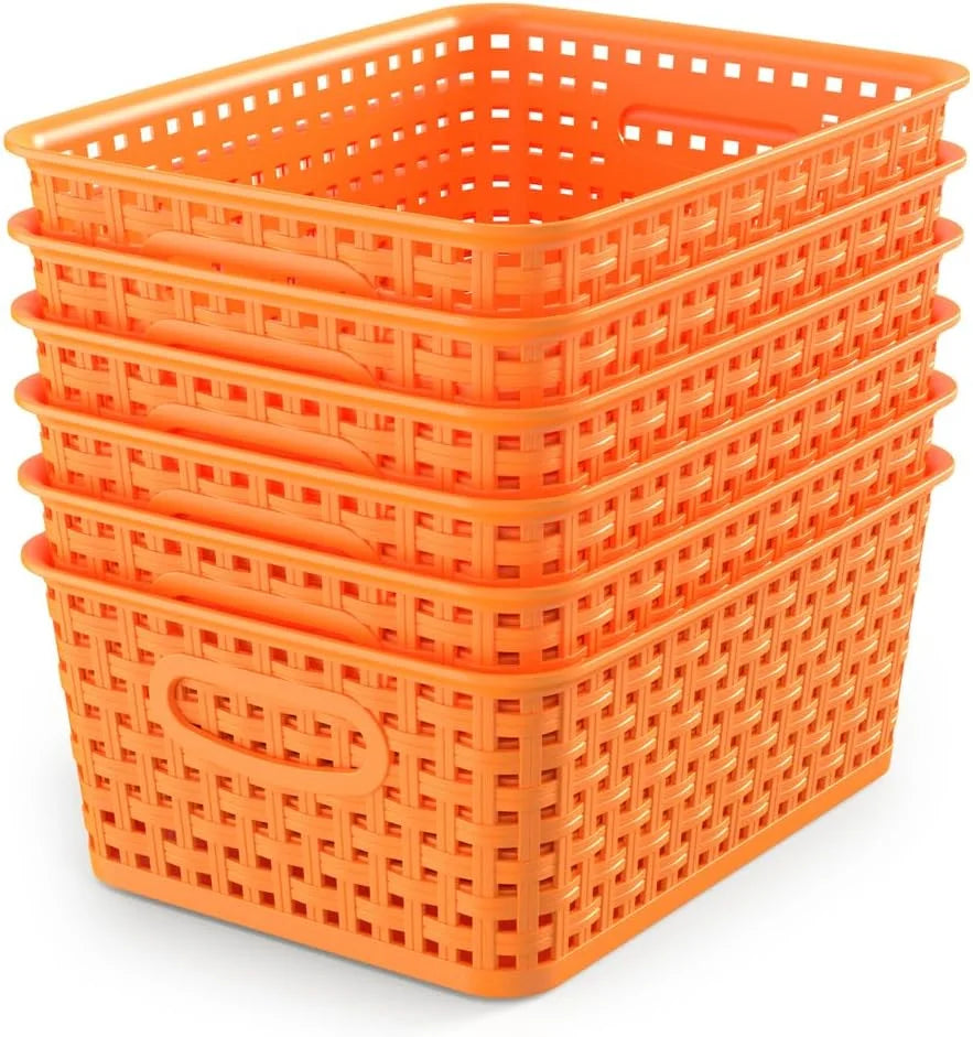 Discount Organizer Baskets, Grey 6-Pack Plastic Woven Baskets, 10.1 x 7.55 x 4.1 - Image 10