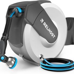 Alternative view of Discount Retractable Garden Hose Reel, 1/2 in x 100 ft Wall Mount Heavy Duty Hose Reel with Any-Length Lock