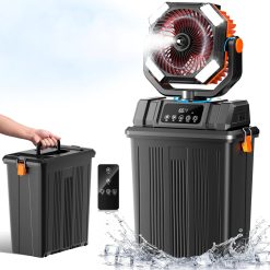 Lumi Discount Etholzon 40000mAh Misting Fans for Outside, 15L Large Tank Portable Misting Fan, Battery Powered Outdoor Mister Fan with Remote & LED Light