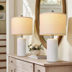 Discount PoKat 20.75" Small Modern Ceramic Table Lamps Set of 2