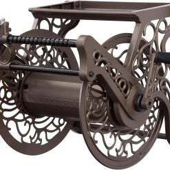 Alternative view of Lumi Discount Liberty GARDEN 704 Decorative Cast Aluminum Wall Mount Garden Hose Reel, Holds 125-Feet of 5/8-Inch Hose " Bronze