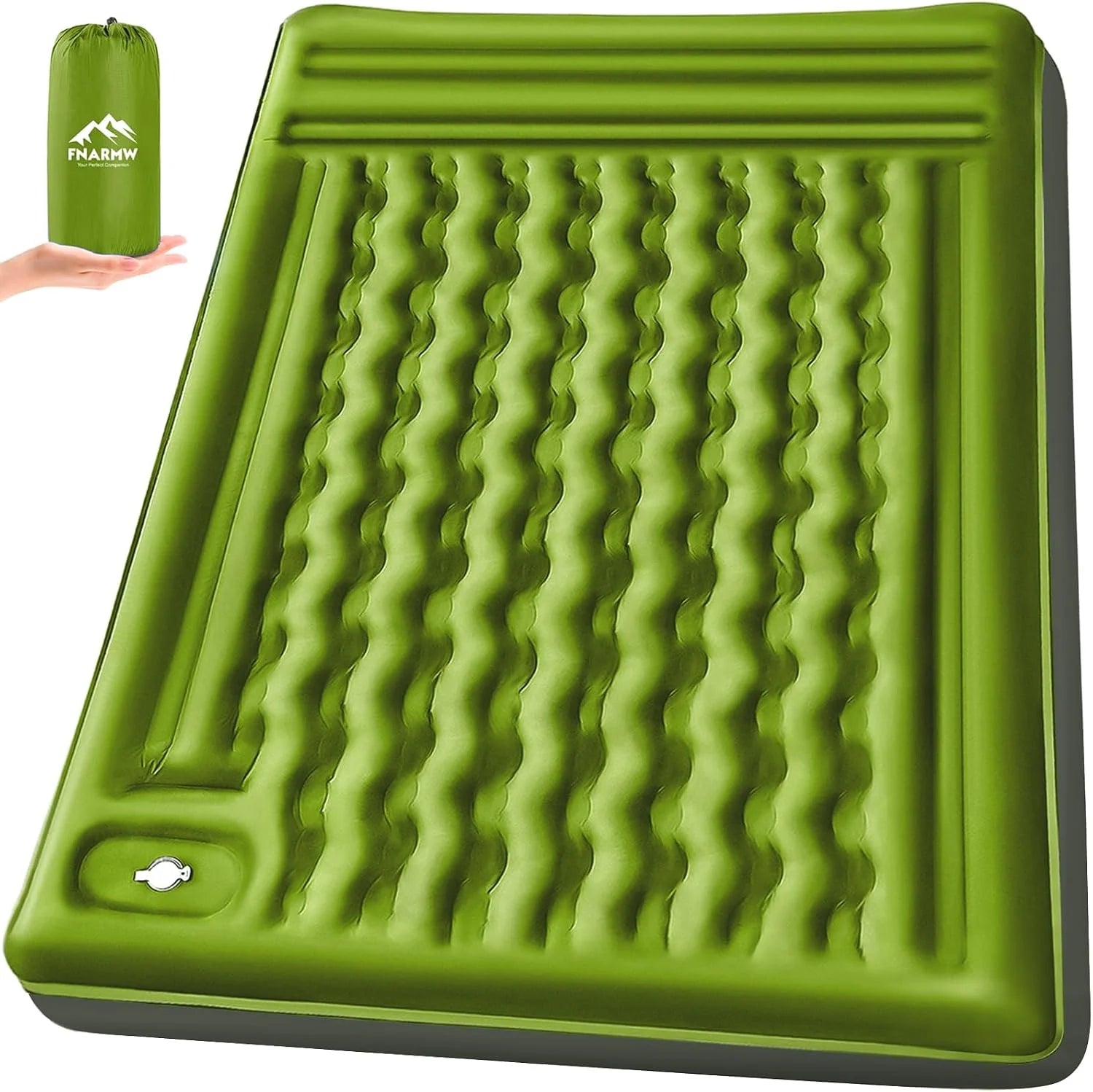 Lumi Discount Double Sleeping Pad Camping, Self Inflating 6" Extra-Thick 2 Person Pillow Built-in Foot Pump Waterproof - Image 4