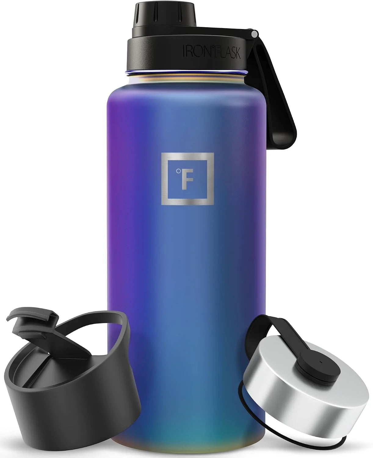 Lumi Discount FLASK 32 oz Wide Mouth Water Bottle with 3 Lids - Image 3