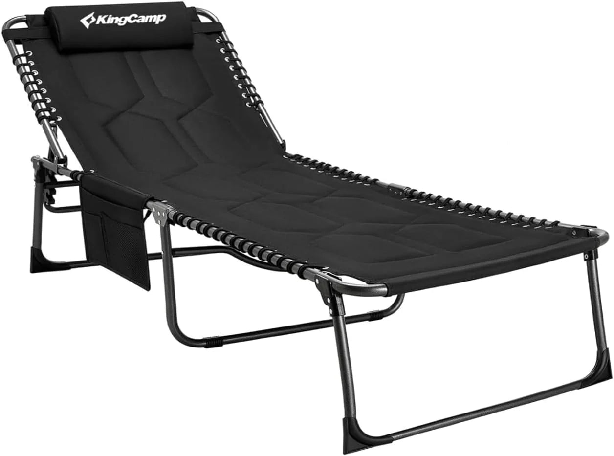 Lumi Discount Oversized Tanning Chair, Extra-Wide Padded Folding Chase Lounge Chairs Portable Adjustable 5-Position 440lbs - Image 6