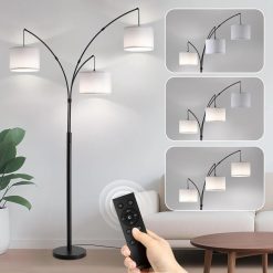Alternative view of Discount Floor Lamp, Remote Control, Dimmable, 3 Light