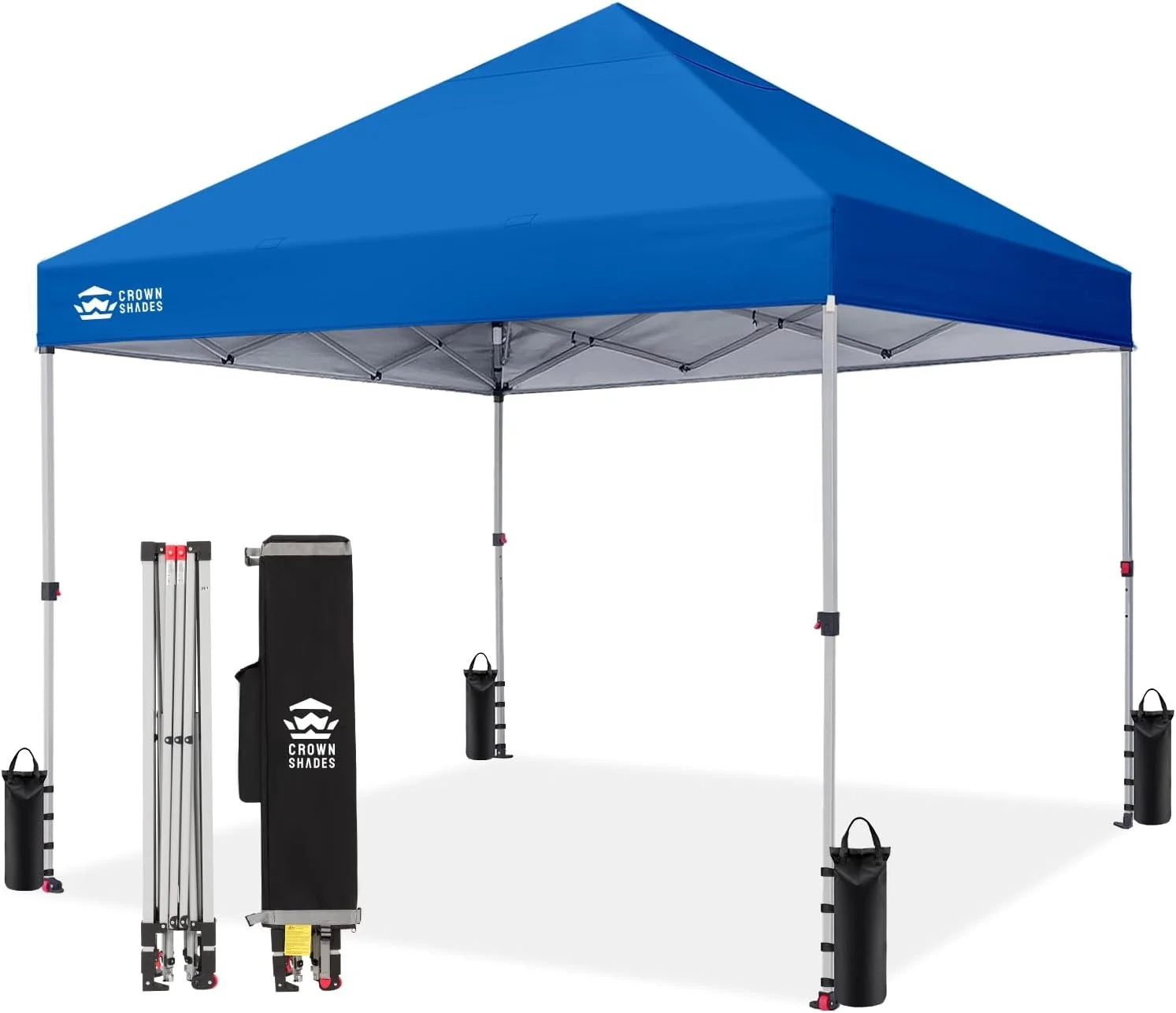 Discount CROWN SHADES 10×10 Pop Up Canopy, Patented CenterLok One Push Tent Canopy, 8 Stakes, 4 Ropes (10×10 - Image 16