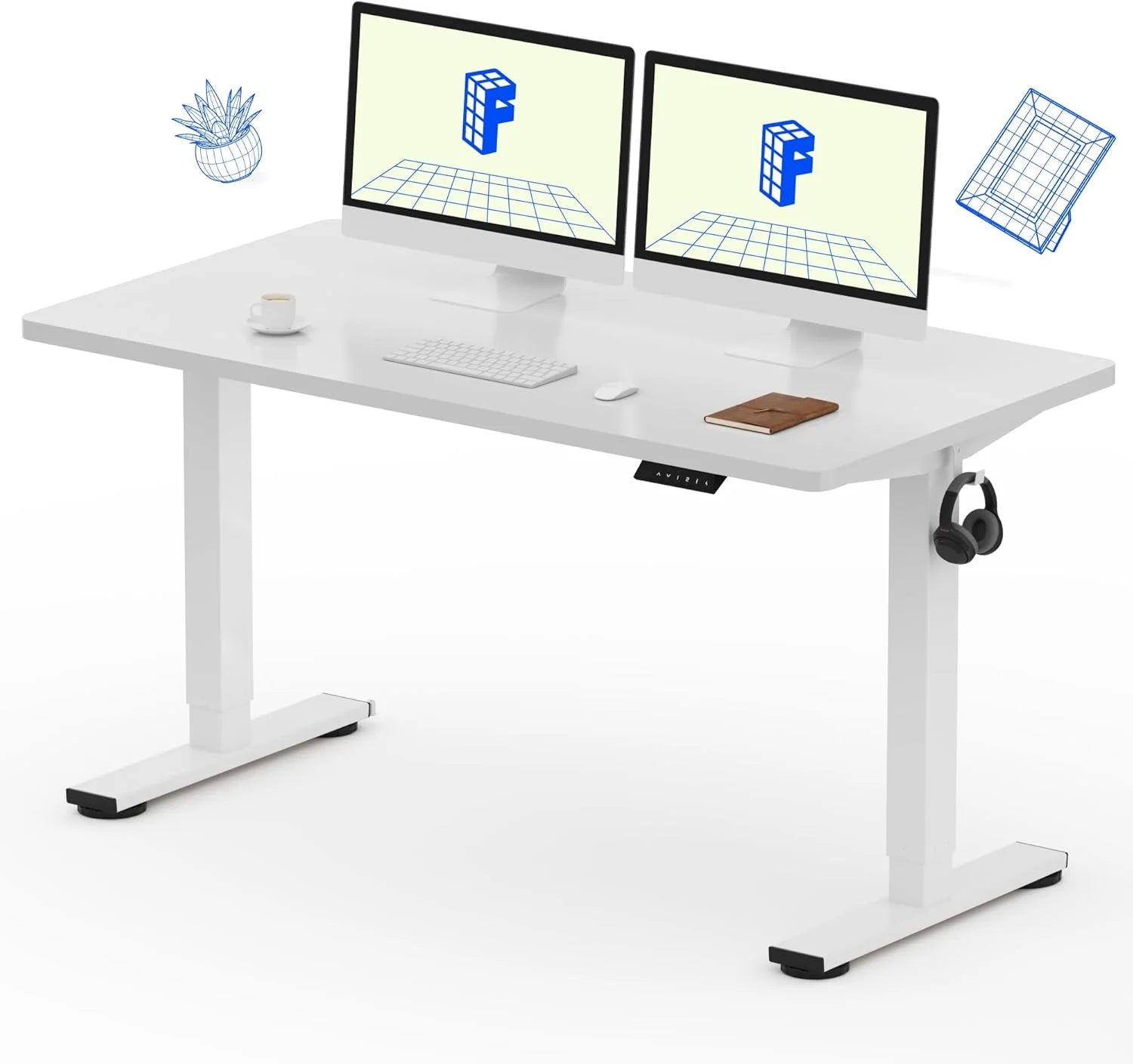 Lumi Discount FLEXISPOT EN1 One-Piece Standing Desk, Electric Adjustable with 4 Memory Presets, 176 LBS Capacity, 48x24 Black - Image 27