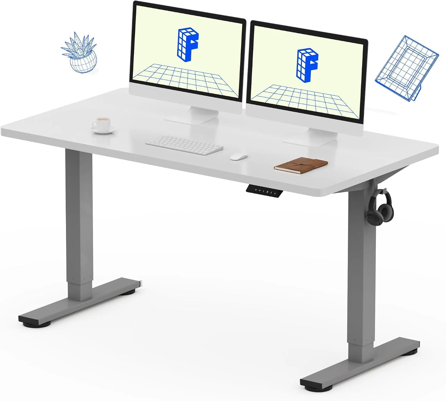 Lumi Discount FLEXISPOT EN1 One-Piece Standing Desk, Electric Adjustable with 4 Memory Presets, 176 LBS Capacity, 48x24 Black - Image 11