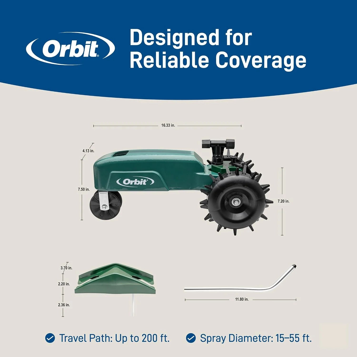 Lumi Discount Orbit Traveling Tractor Water Sprinkler, Self-Propelled Traveling Sprinkler for Wide Lawn Coverage - Image 10
