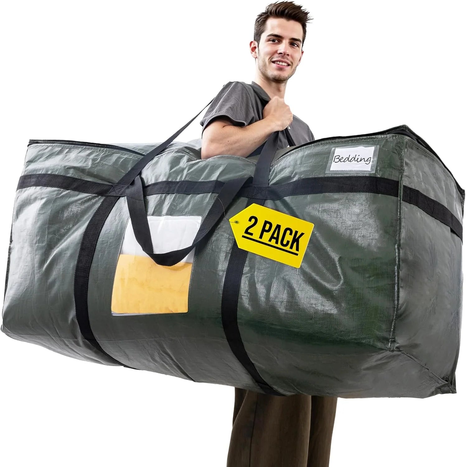 Discount TAILI 2 Pack 69 Gallon Extra Large Storage Bags with Visible Window,Blue - Image 7