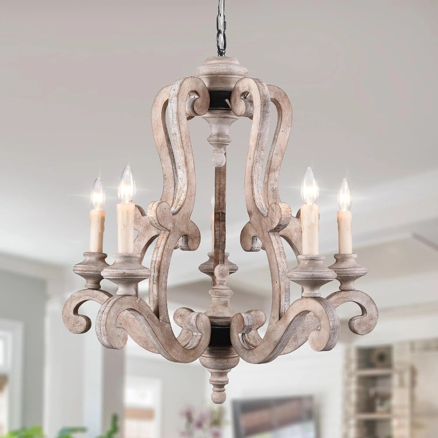 Discount Wood Chandelier Light Fixture - Image 6